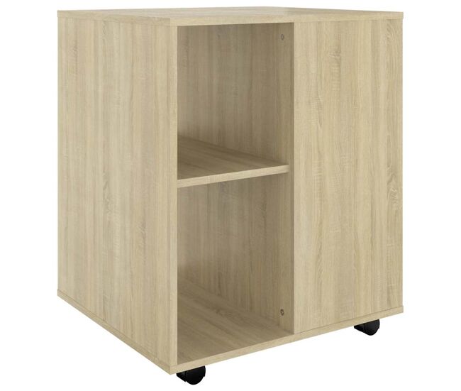 Vidaxl móvel com rodas 60x53x75cm derivados de madeira carvalho sonoma