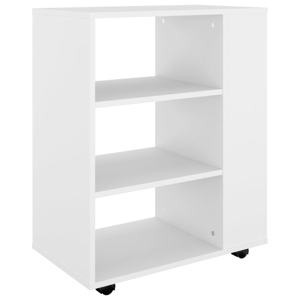 Vidaxl móvel com rodas 60x35x75 cm derivados de madeira branco