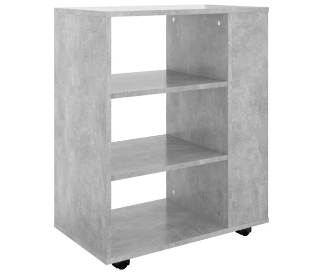 Vidaxl móvel com rodas 60x35x75 cm derivados madeira cinzento cimento