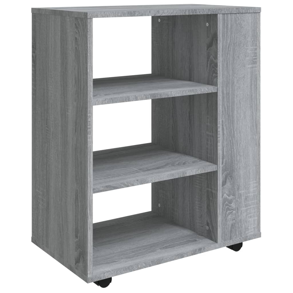 Vidaxl móvel com rodas 60x35x75 cm derivados de madeira sonoma cinza
