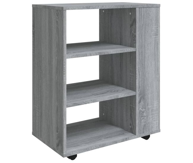 Vidaxl móvel com rodas 60x35x75 cm derivados de madeira sonoma cinza