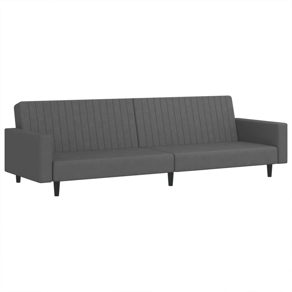 Vidaxl sofá-cama de 2 lugares veludo cinzento-escuro