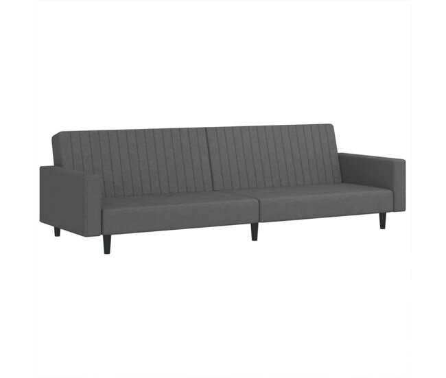 Vidaxl sofá-cama de 2 lugares veludo cinzento-escuro