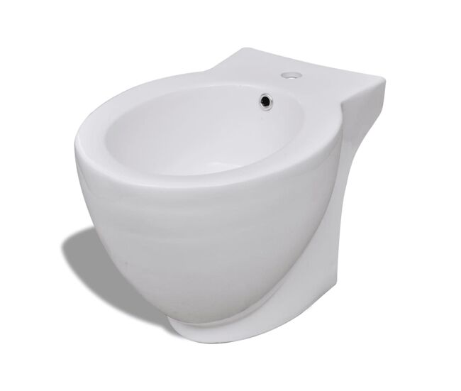 Vidaxl bidé redondo branco cerâmica