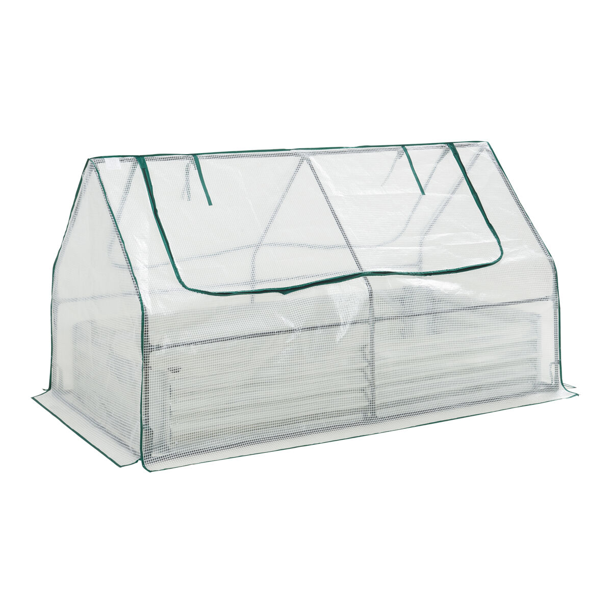 Canteiro de jardim elevado balsorano com estufa 186x96x98 cm - branco [en.casa]