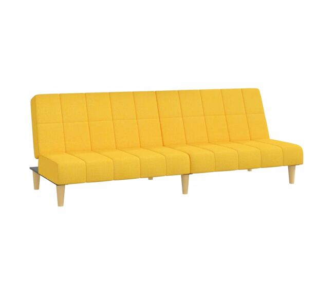 Vidaxl sofá-cama de 2 lugares tecido amarelo