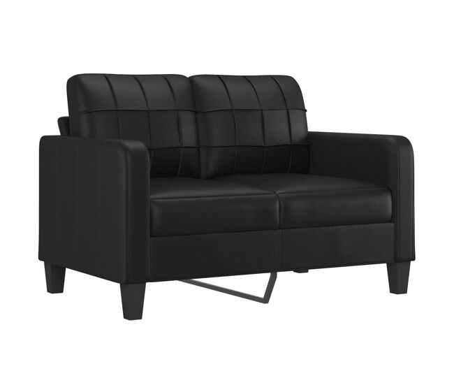 Sofá de 2 lugares - sofá fixo 120 cm couro artificial preto