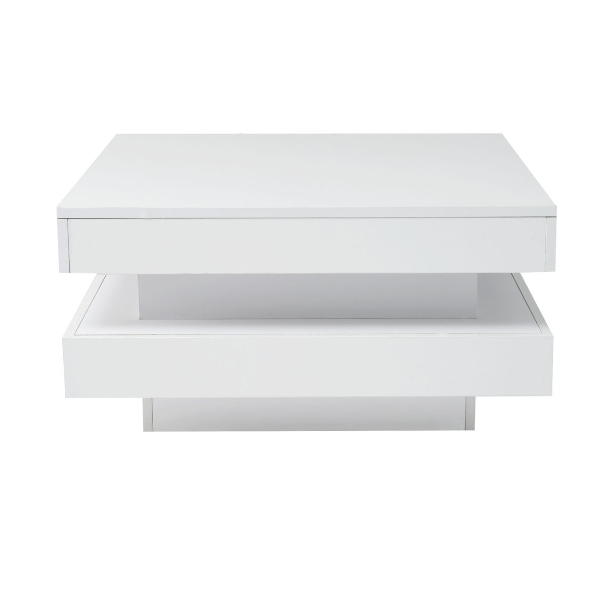 Mesa de centro contemporânea com led em 16 cores - forma quadrada - branco