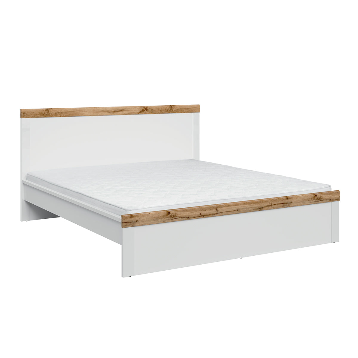 Cama 180x200 hella branco e madeira