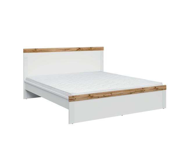 Cama 180x200 hella branco e madeira