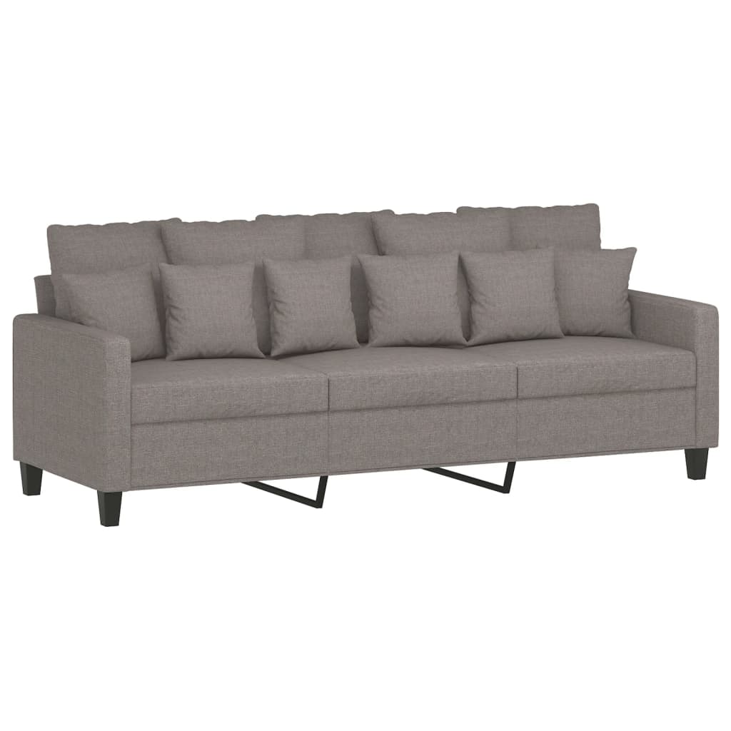Sofá de 3 lugares - sofá fixo tecido 180 cm cinzento-acastanhado