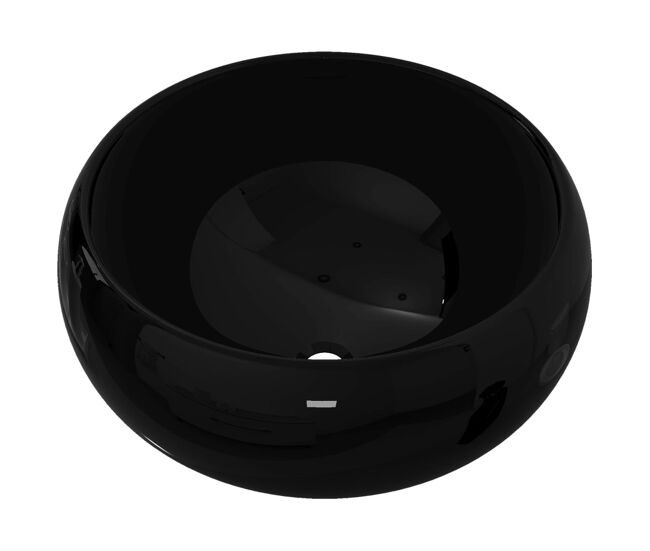 Lavatório - lavabo - pia de banheiro redondo em cerâmica preto 40x15 cm