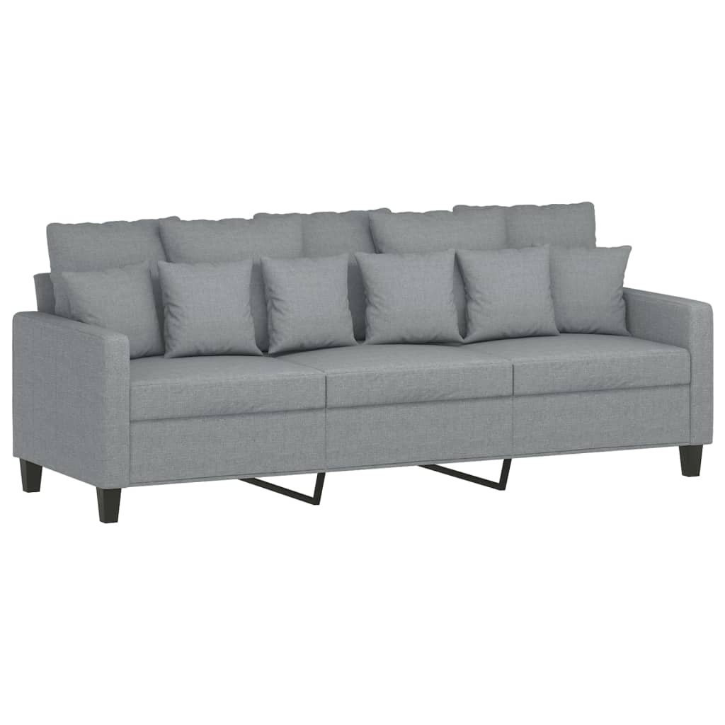 Sofá de 3 lugares - sofá fixo 180 cm tecido cinza-claro