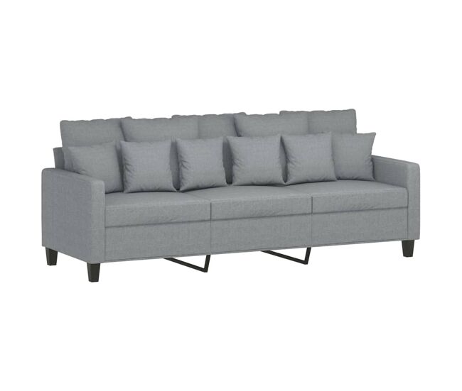 Sofá de 3 lugares - sofá fixo 180 cm tecido cinza-claro