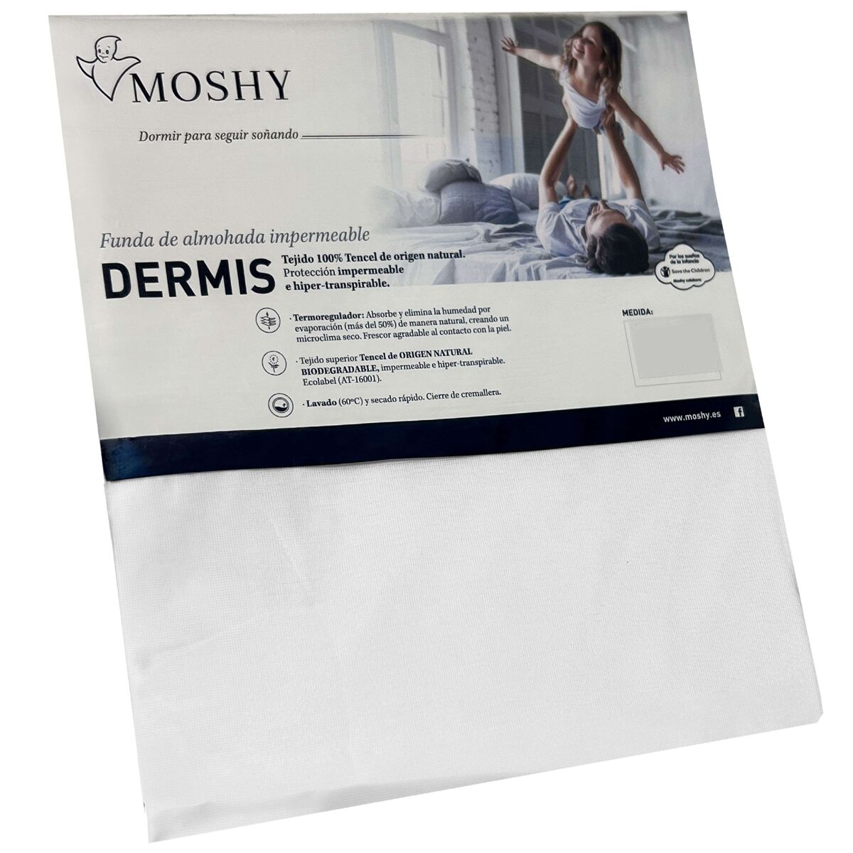 Fronha dermis, branca, individual, antiácaro, respirável, impermeável, poliuretano, 75 cm