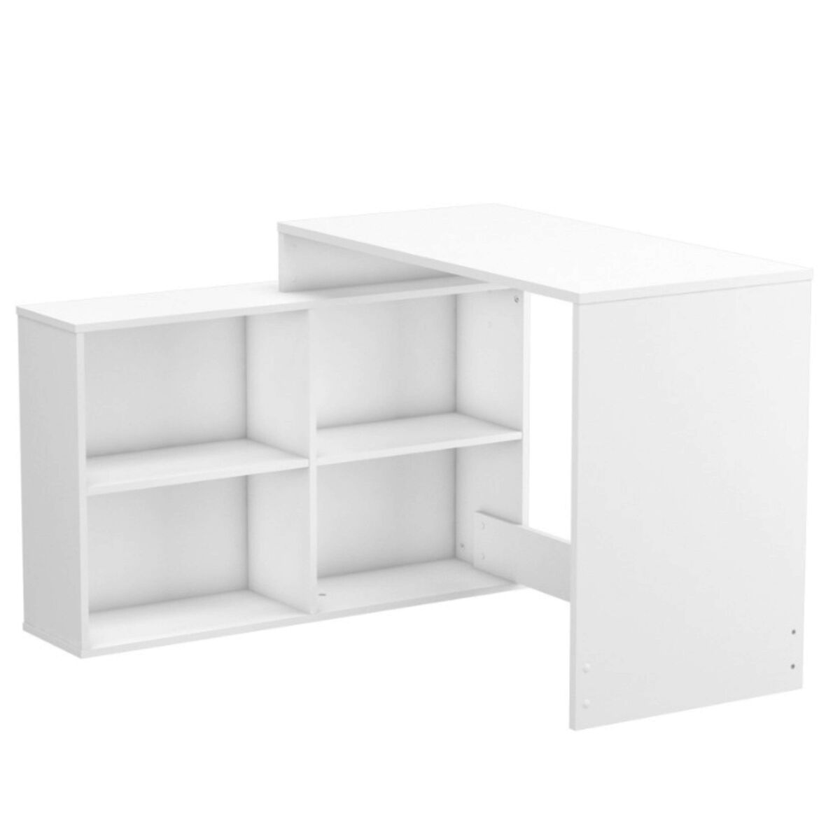 Mesa de escritório shannon com prateleira baixa branca 112x77x101 cm