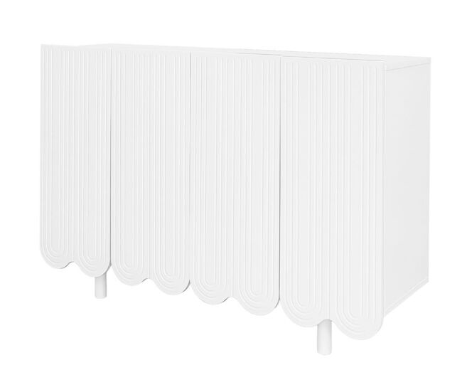 Aparador branco de 4 portas com padrão e arrumação 120*37,5*80,8 cm