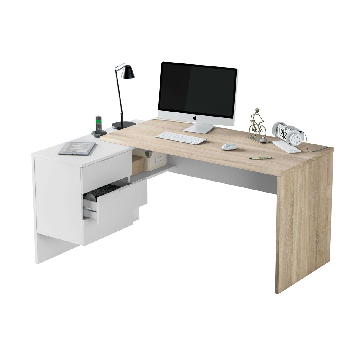 Conjunto de escritório com 8 mesas e 4 armários