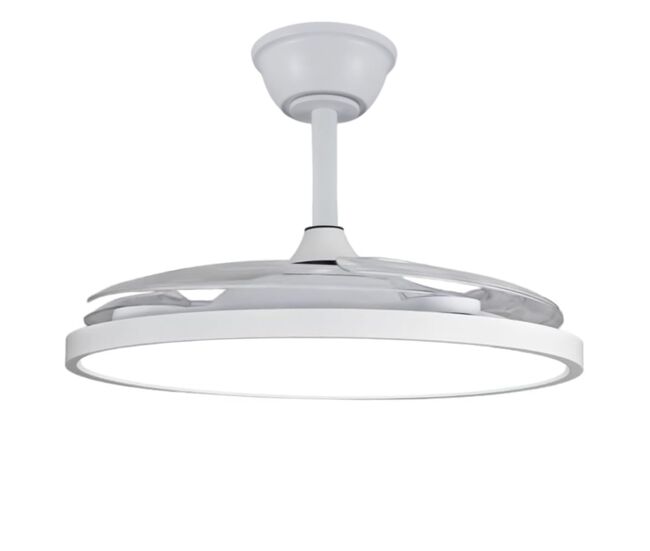 Ventilador de teto com painel led slim, motor dc ultrassilencioso 40w 107cm, 6 velocidades branco