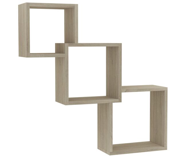 Prateleiras de parede - estante de parede cubos 68x15x68cm contraplacado carvalho