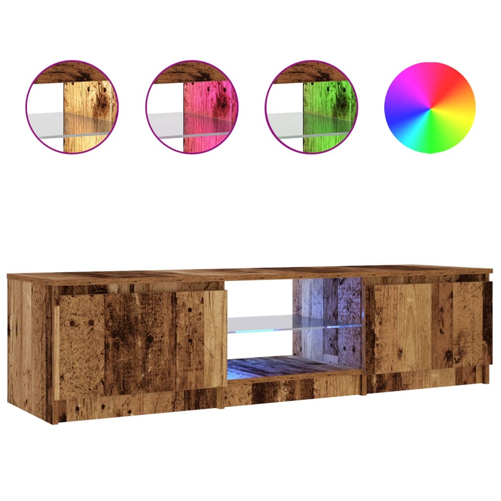 Móvel de tv - modulo de tv - armário de tv com luzes led derivados de madeira madeira velha
