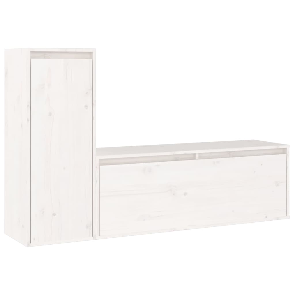 Móveis de tv - armários tv 2 pcs madeira de pinho maciça branco