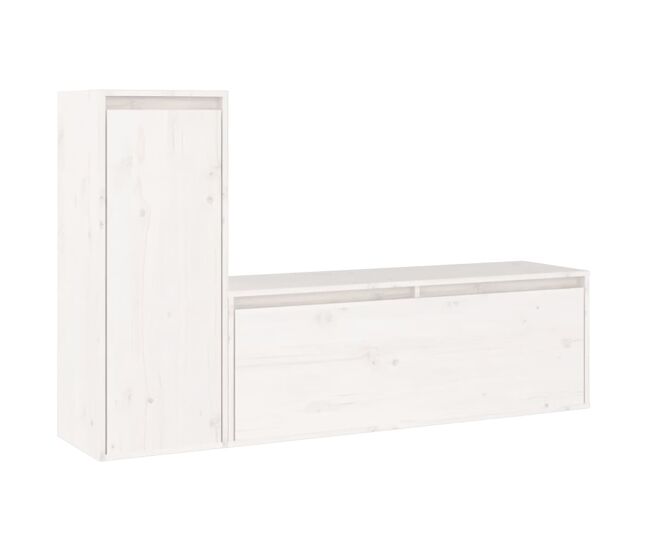 Móveis de tv - armários tv 2 pcs madeira de pinho maciça blanc
