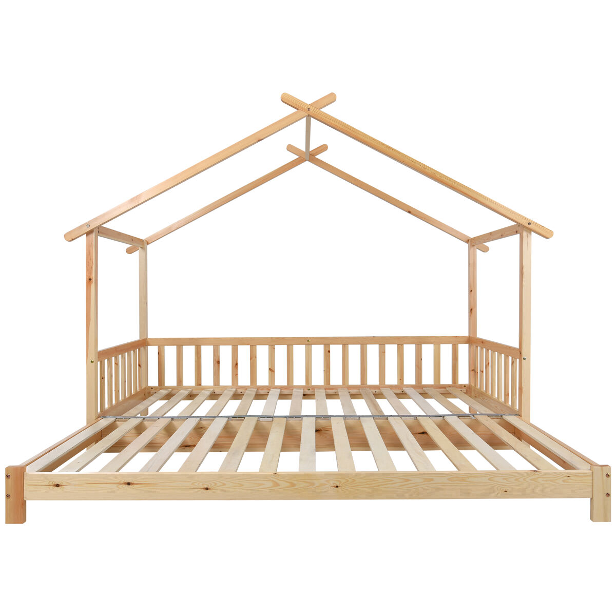 Cama com gavetão - cama de cabine para crianças 90(180)x200cm em madeira maciça - natural