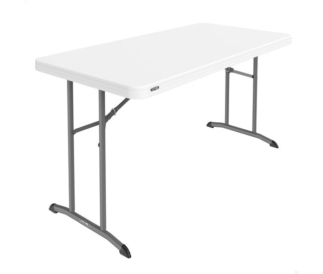 Lifetime mesa retangular com pernas dobráveis 152x76 cm branca