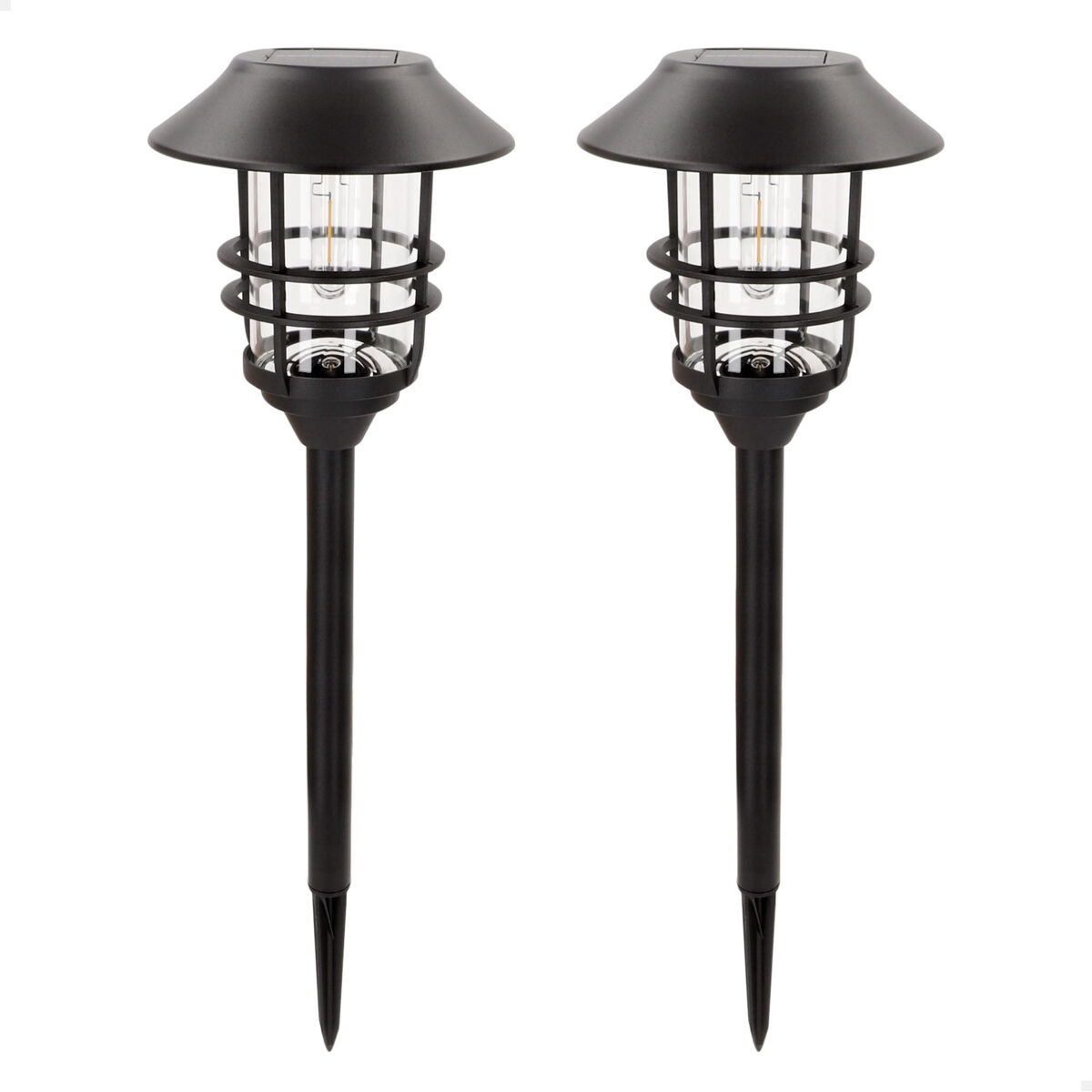 Aktive conjunto de 2 balizas led solares com luz quente 6 lúmens ip44