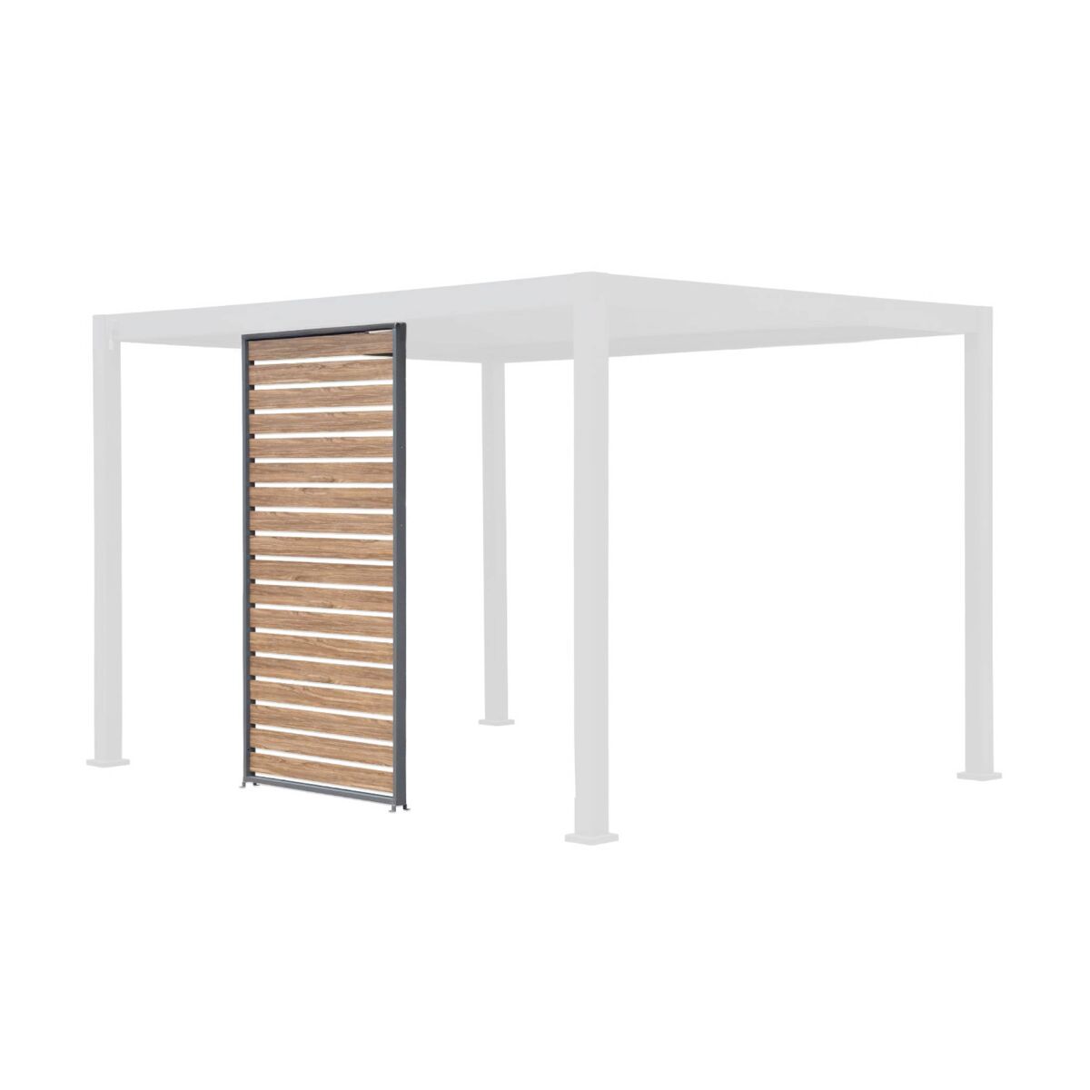 Persiana 130cm de alumínio com efeito madeira para pérgola triomphe 3x4m, triomphe persiana 130cm, antracite, 123.5x6x236 cm