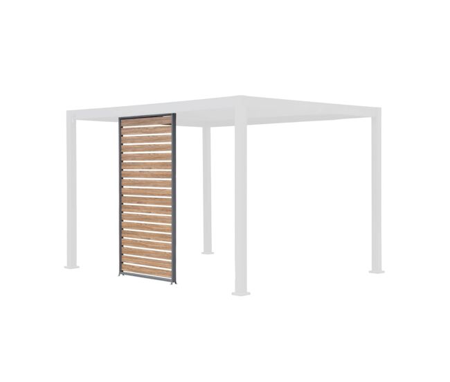 Persiana 130cm de alumínio com efeito madeira para pérgola triomphe 3x4m, triomphe persiana 130cm, antracite, 123.5x6x236 cm