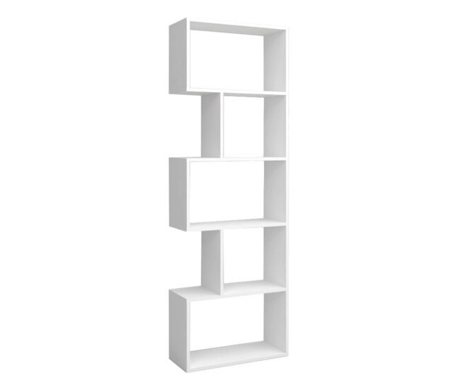 Estante neon branco fosco com 5 prateleiras, 181x60x25 cm