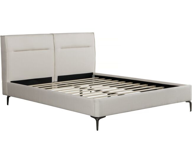 Cama de casal em tecido designer "moritz" - 140 x 190 cm - bege