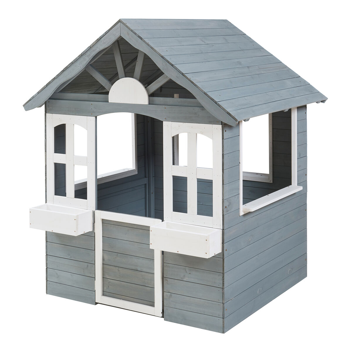 Casa de brincar para crianças vesa 138x120x102 cm cinzento [casa.pro]