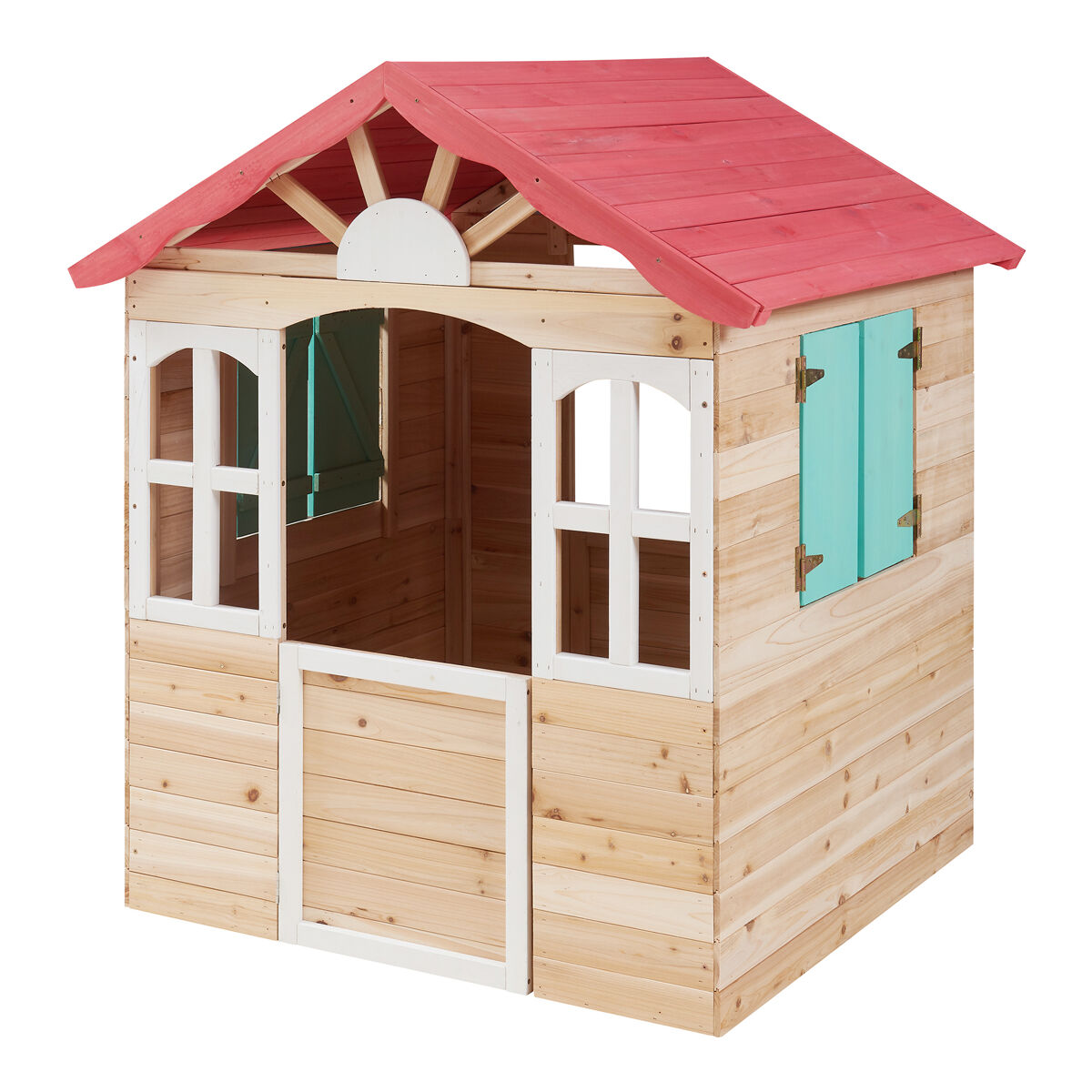 Casa de brincar para crianças lulä 130x115x101 cm madeira [casa.pro]