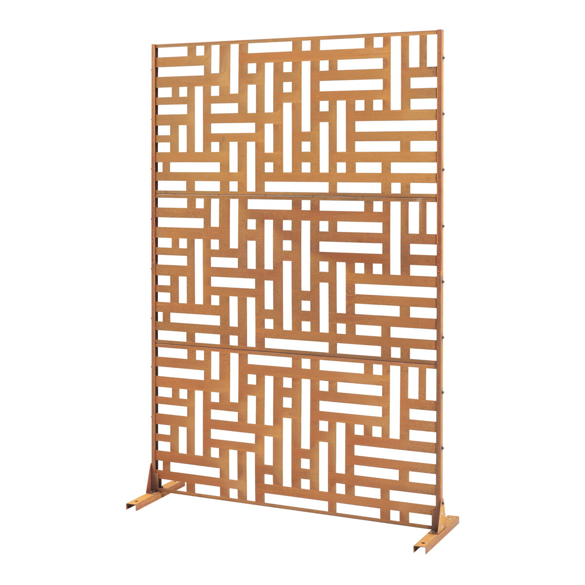 Parede divisória bernalda aço 180x120cm - marrom enferrujado casa.pro