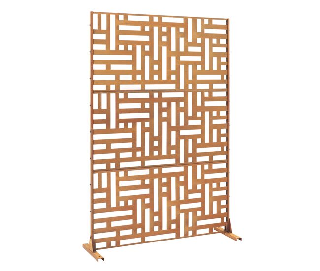 Parede divisória bernalda aço 180x120cm - marrom enferrujado casa.pro