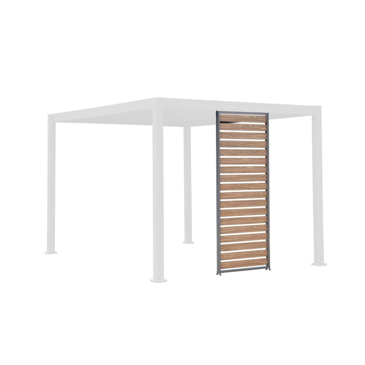 Persiana em alumínio com efeito madeira para pergola triomphe de 100cm, triomphe persiana 100cm, antracite, 93x6x236 cm