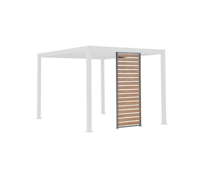 Persiana em alumínio com efeito madeira para pergola triomphe de 100cm, triomphe persiana 100cm, antracite, 93x6x236 cm