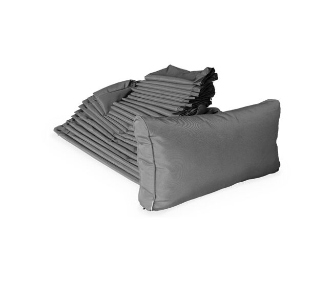Capas de almofada para mobiliário de jardim, tripoli, cinza, 140x70x12 cm