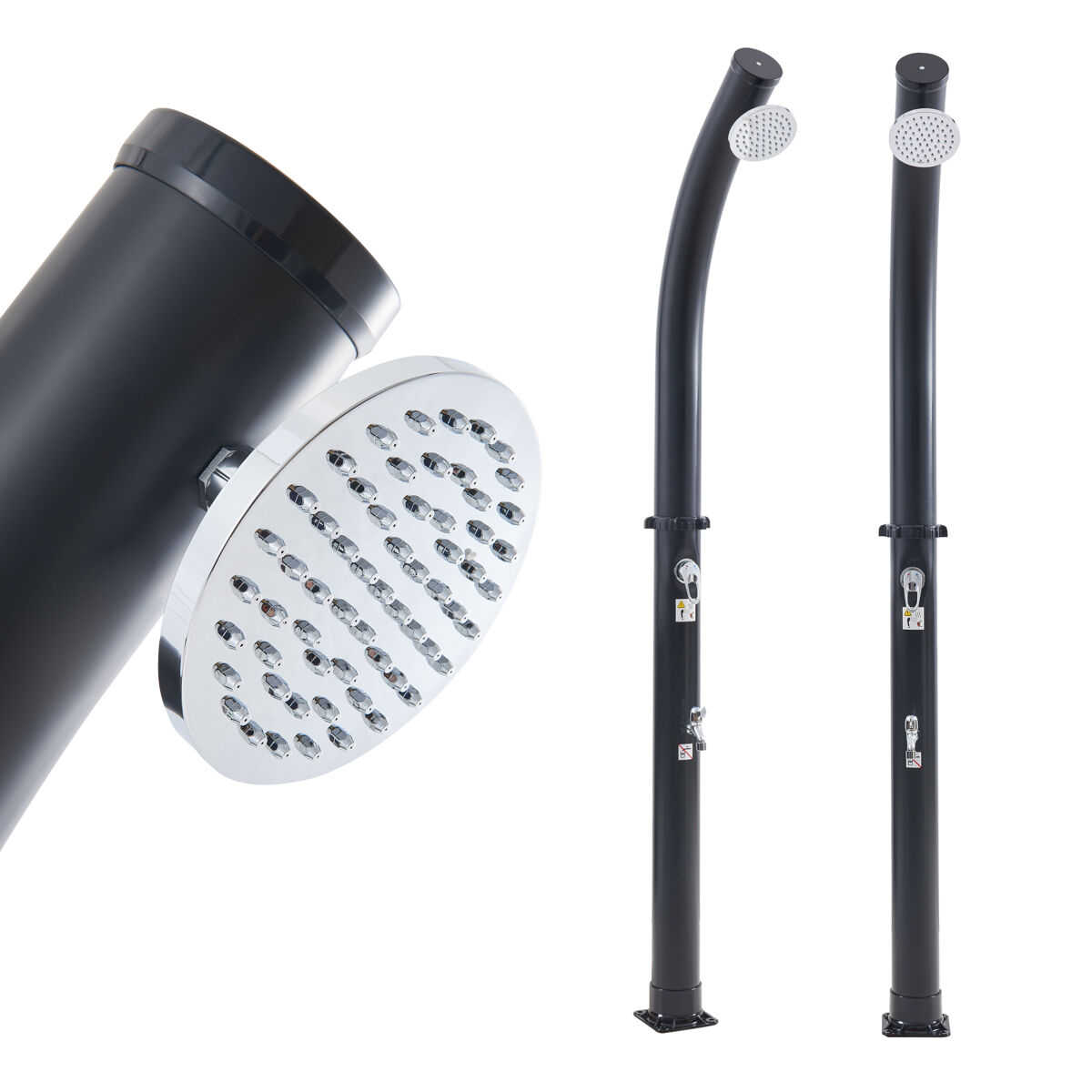 Ducha solar kebomi com chuveiro de pé 18l - negro [casa.pro]