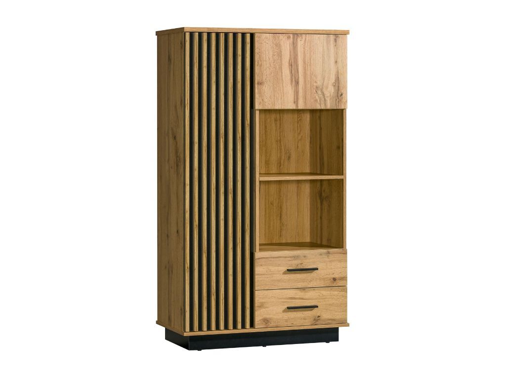 Móvel auxiliar ambihome melo - carvalho wotan/preto, c90xp40xa159cm
