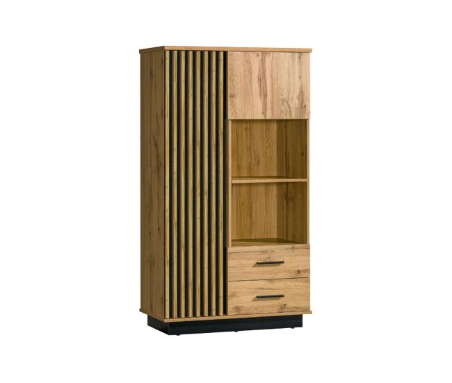 Móvel auxiliar ambihome melo - carvalho wotan/preto, c90xp40xa159cm