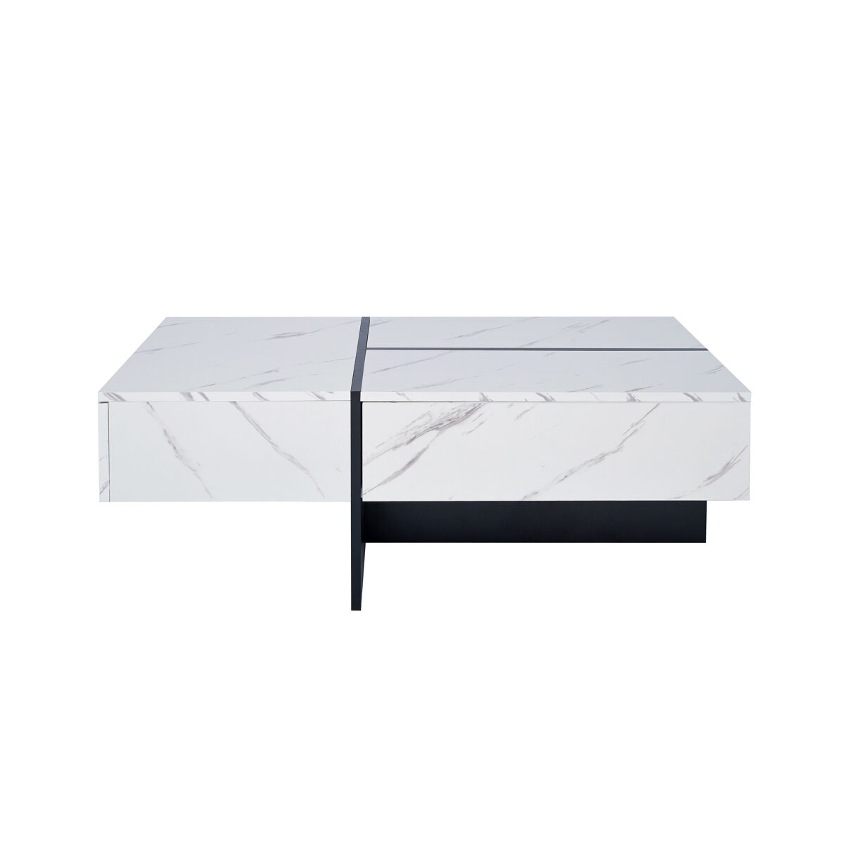 Mesa de centro - com sistema de iluminação led controlado por aplicações - branco