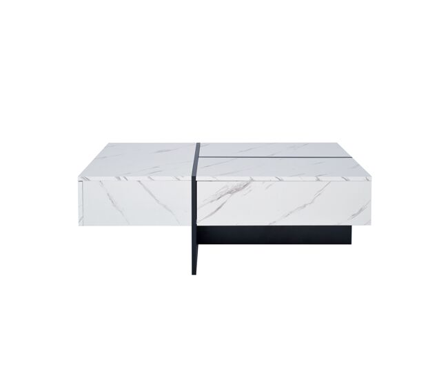 Mesa de centro - com sistema de iluminação led controlado por aplicações - branco
