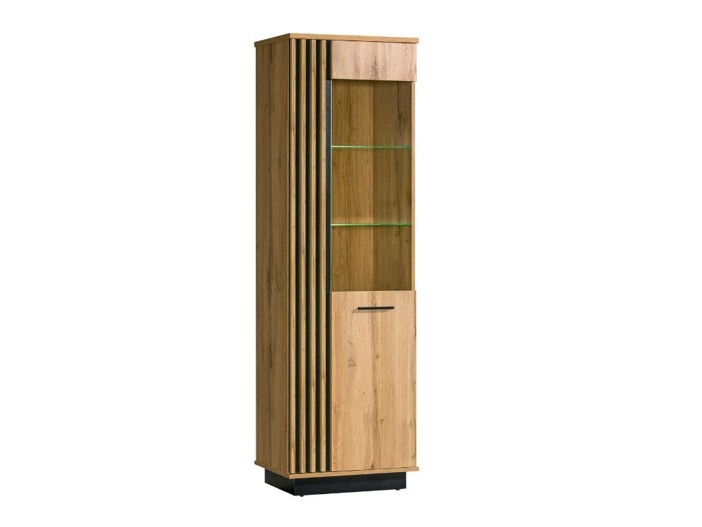 Vitrine estreita ambihome melo - carvalho wotan/preto, c60xp40xa194cm