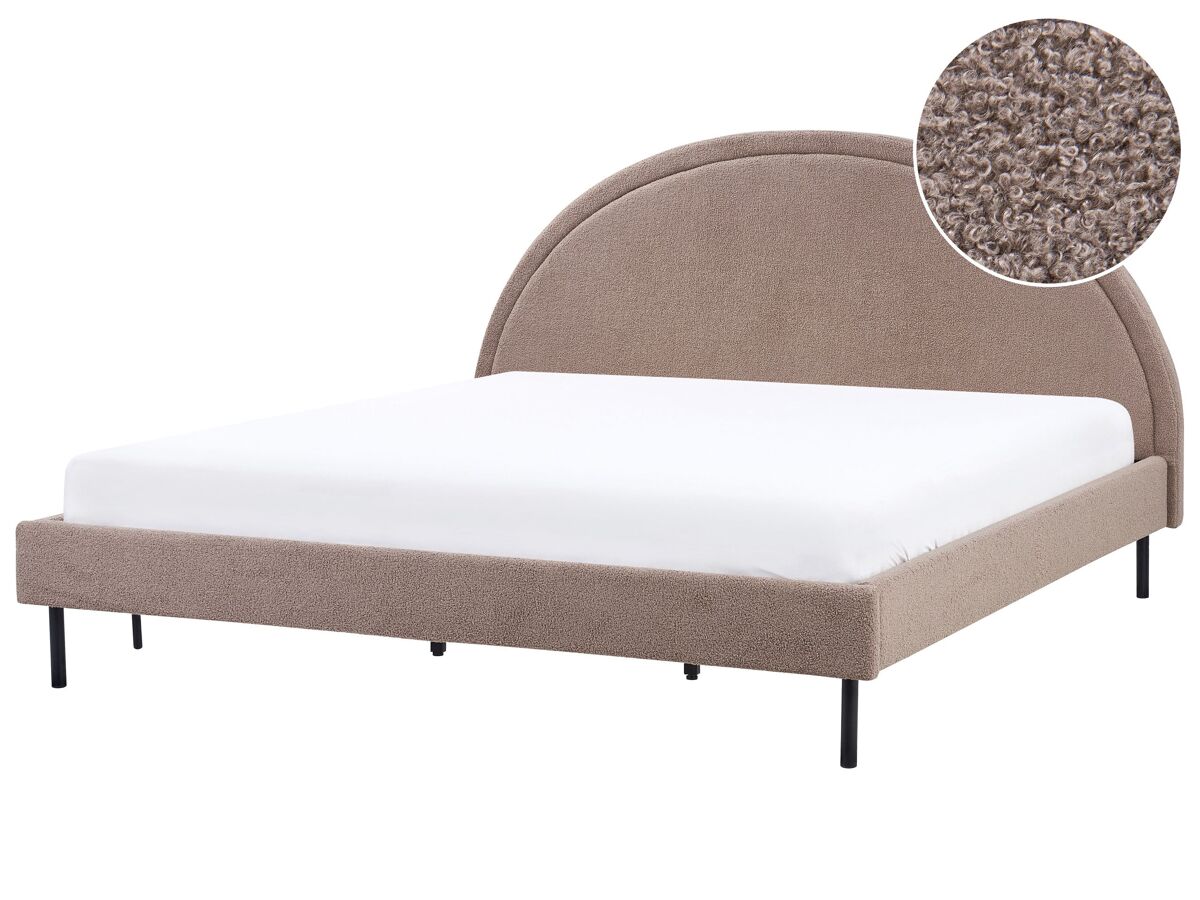 Beliani Cama Bouclé MARGUT 192x214 Cinza