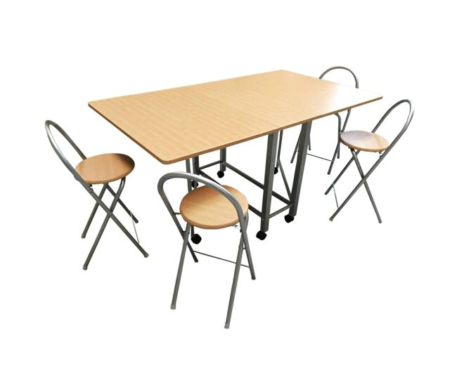 Well home - conjunto de mesa de madeira 'book' e 4 bancos