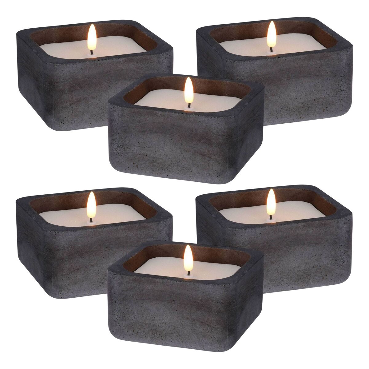 Well home - pacote de 6 velas led quadradas pretas